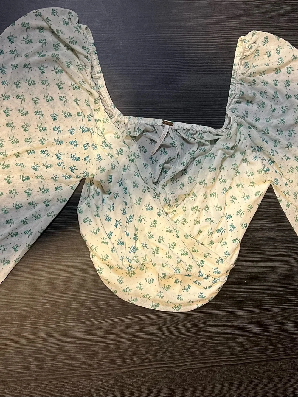 Free People Sweetie Pie Floral Sheer Mesh Wrap Top